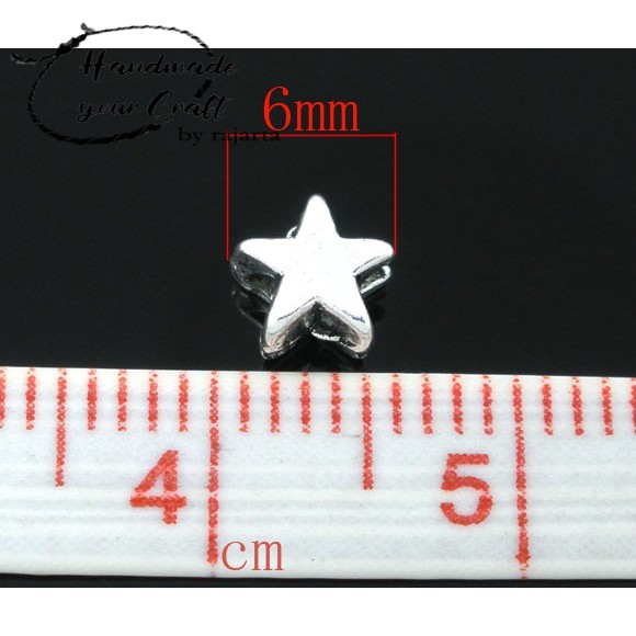 Spacer Beads Star Small 6X6Mm Zinc Metal Alloy SP25