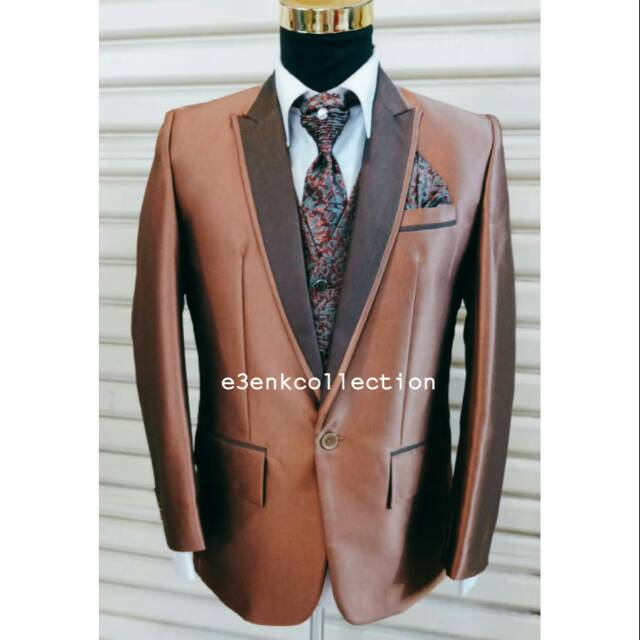 Jas Wedding/Jas Pengantin - Jas Coklat - Kancing Satu