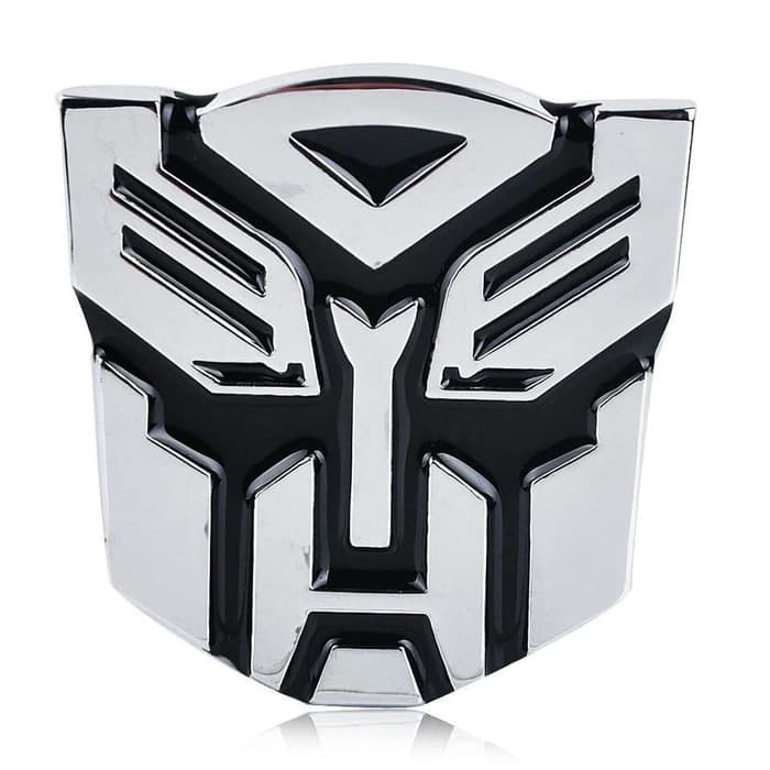 Emblem Mobil Transformers Autobots Logo Chrome 8,5 X 8,5 Cm Stiker 3D