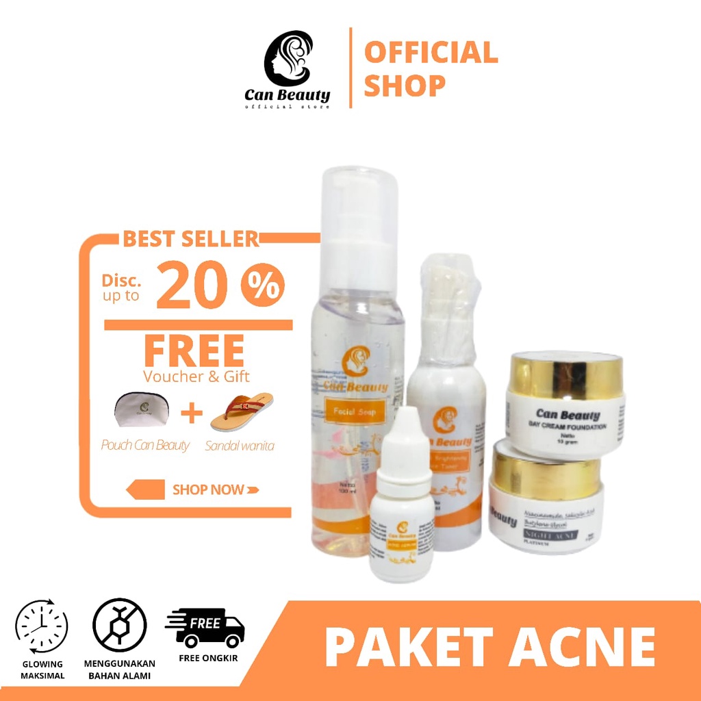 CAN BEAUTY PAKET ACNE / Can beauty skincare bpom / Paket acnes jerawat lengkap ori/ Paket acne CAN B