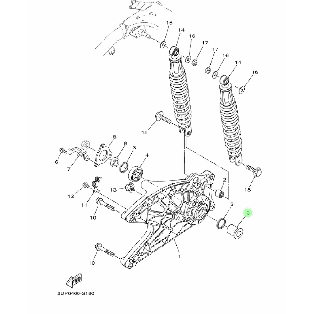 COLLAR COLAR WHEEL BOSH BOS BUSH SWING ARM FORK AS RODA BELAKANG NMAX N MAX LAMA OLD ORIGINAL YGP 2DP-F5377-00