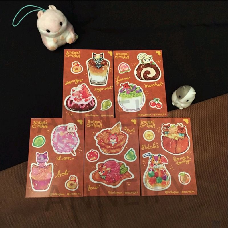 

Stiker Deco Sheet Planner Jurnal Animal Crossing ACNH Amiibo Raymond Marshal Dom Dessert