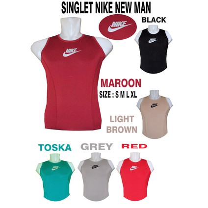 KAOS BAJU SINGLET PRIA NIKE BASELAYER GYM FITNESS FITNES JERSEY DALAM TANKTOP TENGTOP RENANG
