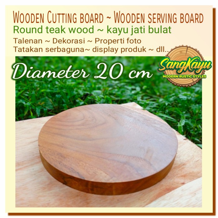 Talenan kayu jati 20cm tray nampan jati properti foto Cutting Board