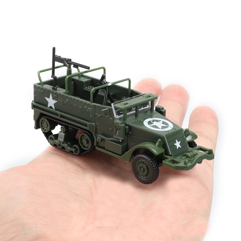 Mainan Rakit Model Mobil Militer Cougar M3A1 Jeep Willis Jeep WW2 4D Skala 1 / 72 Untuk Hadiah