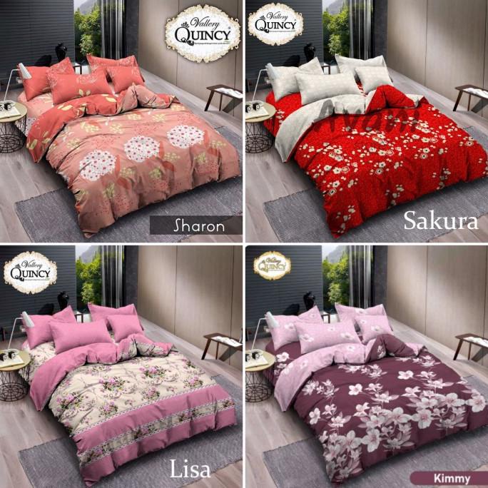 BEDCOVER VALLERY QUINCY 180 x 200 ( 6 kaki ) Motif Bunga