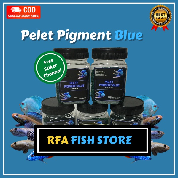 Pelet Pigment BLUE Kualitas Premium Untuk Pakan Ikan Predator Channa Varian Blue, Blue Pulchra, Stewarti, Andrao. Bukan Pelet el barca, Bang Fish, Fajar Arief