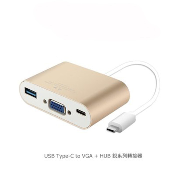 USB Type-C to VGA + Type-C+ USB 3.0 PD Charger Port
