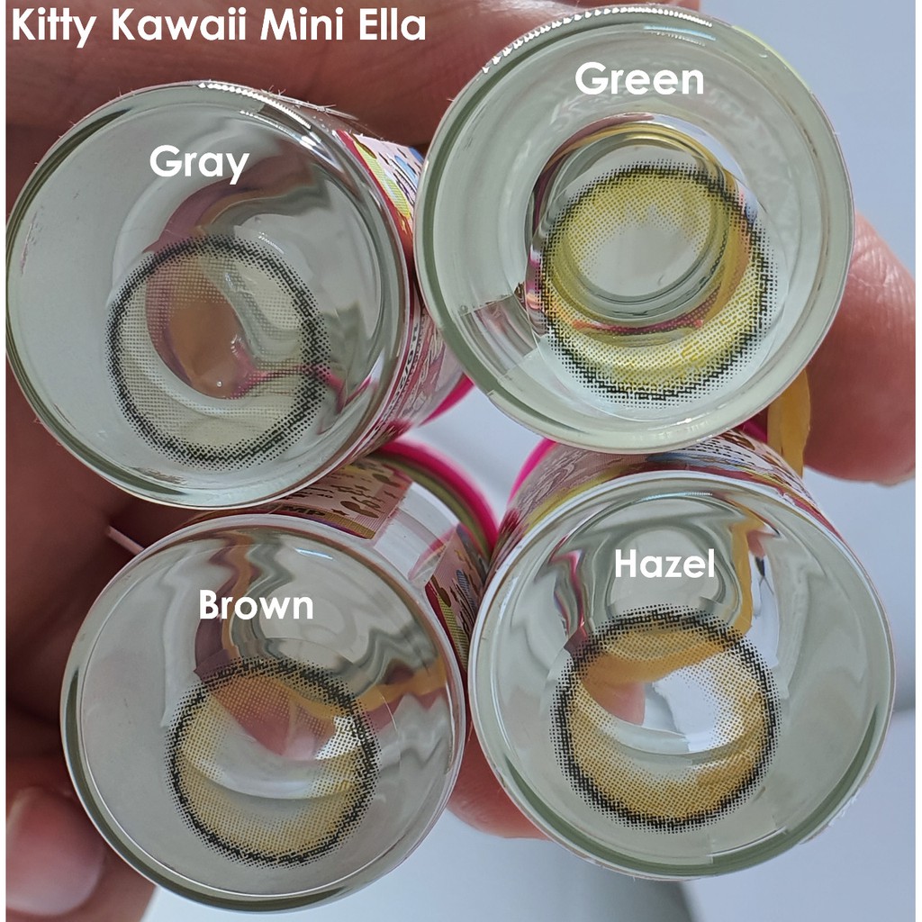 Soflens Kitty Kawaii Mini Ella Warna Gray Grey Pumpkin Brown Hazel Olive Idol Roze Airy Minus Murah