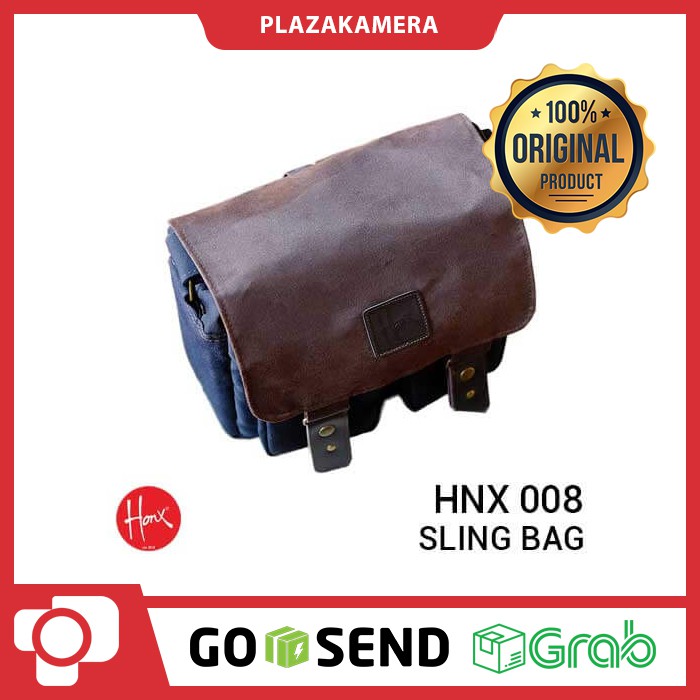 HONX HNX 008 Sling Bag Navy Brown Tas Selempang Kamera