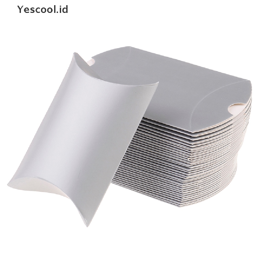 【Yescool】 50pcs craft paper bags pillow box gift cake bread candy wedding party favor bag .