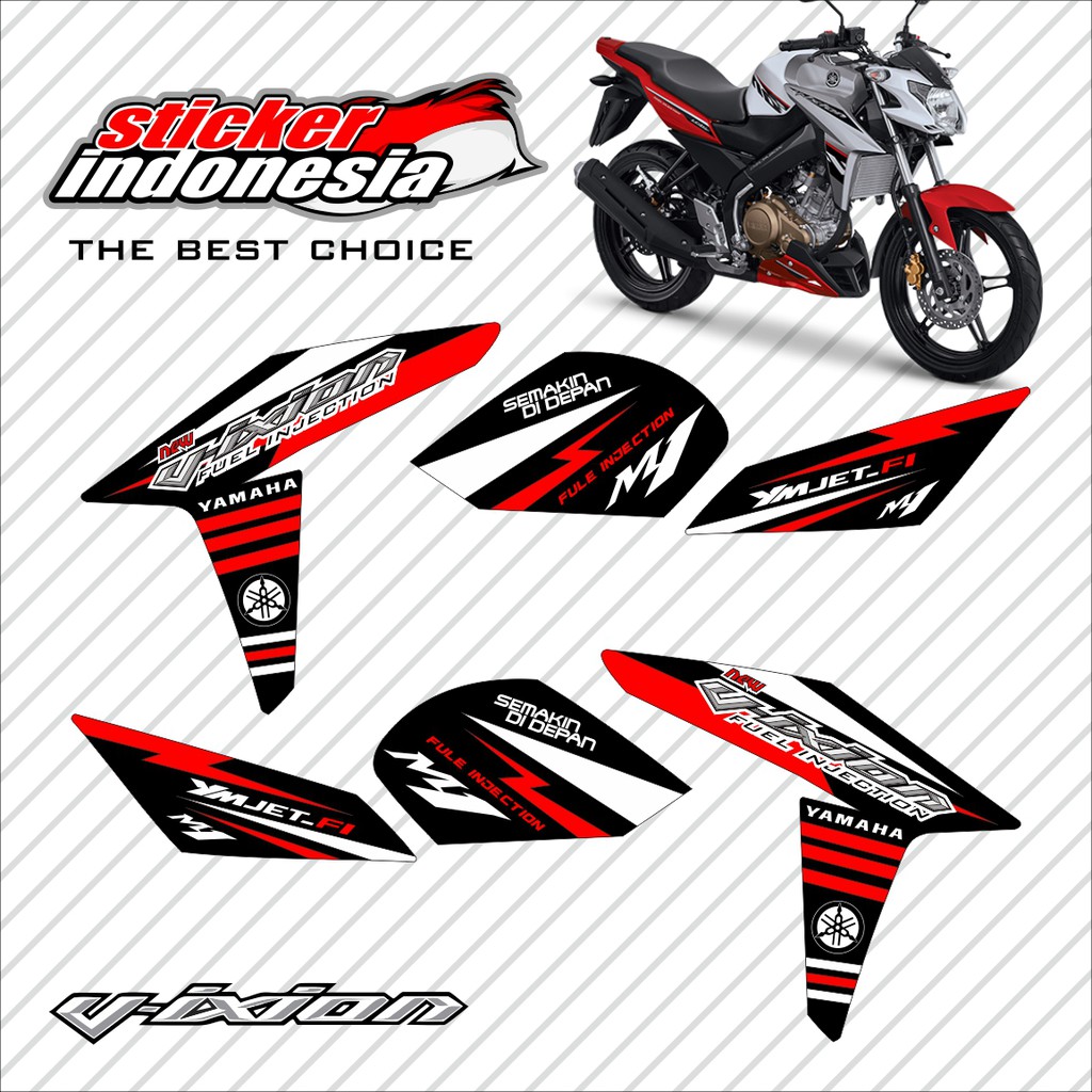 STRIPING  DECAL VARIASI YAMAHA NEW VIXION ADVANCE NVA STICKER LIS MOTOR merah hitam