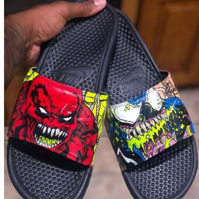 OBRAL MURAH..!! Sandal Slide Pria Wanita Niike Benassi X Venom Spiderman