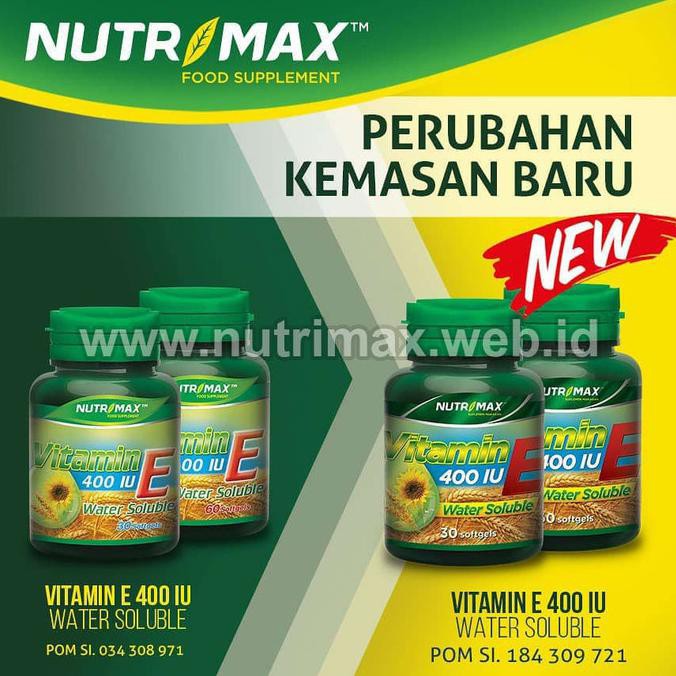 Special Price Nutrimax Vitamin E 400 Iu Water Soluble Isi 30 Antioksidan Kulit 400Iu