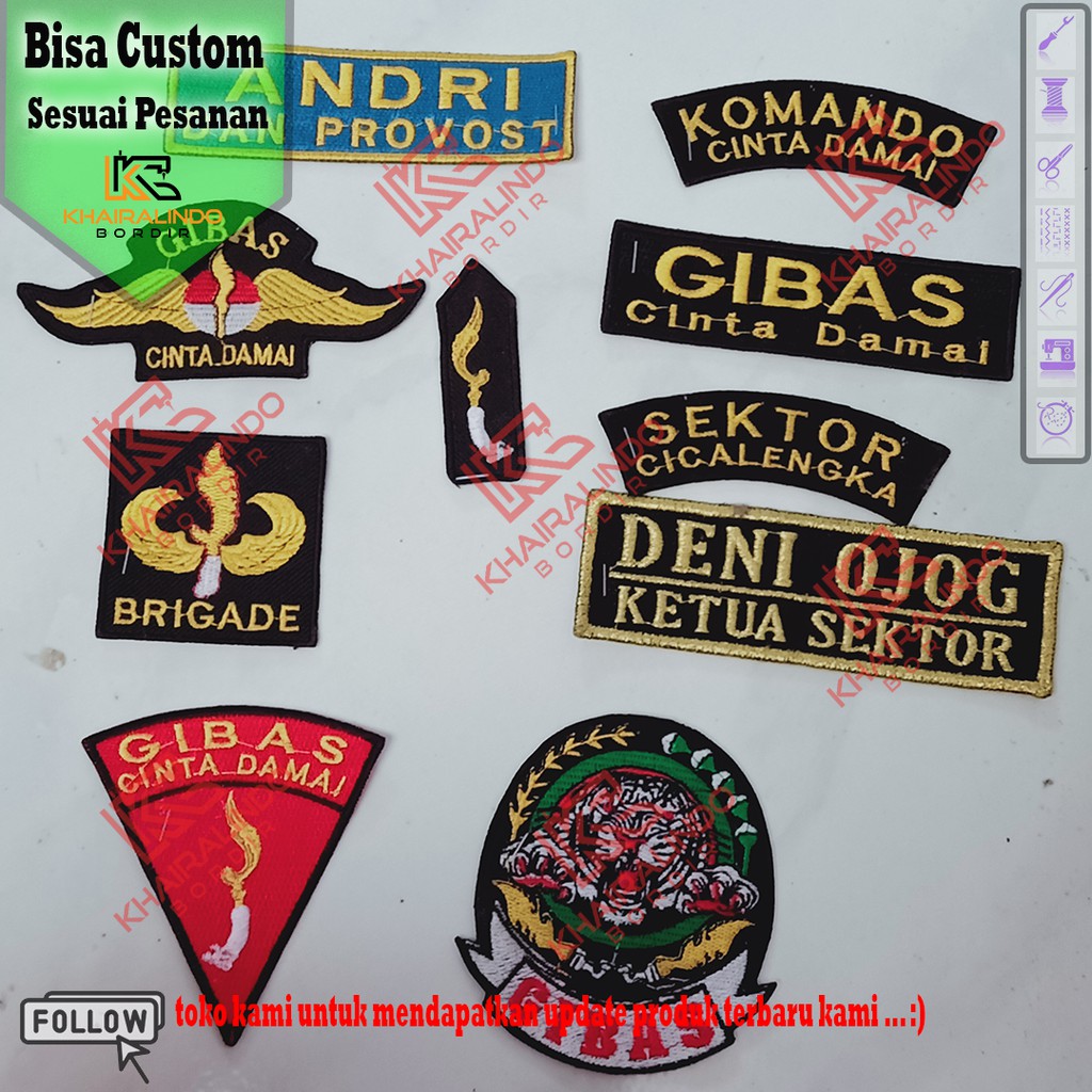 atribut gibas satu paket full bordir / patch