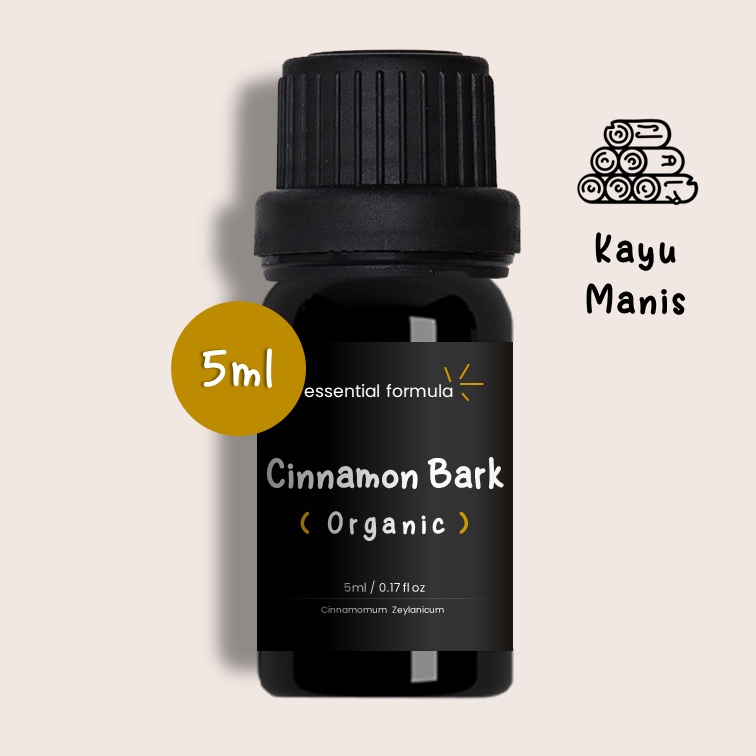 5ml Organic Cinnamon Bark Essential Oil Kayu Manis Murni 100%