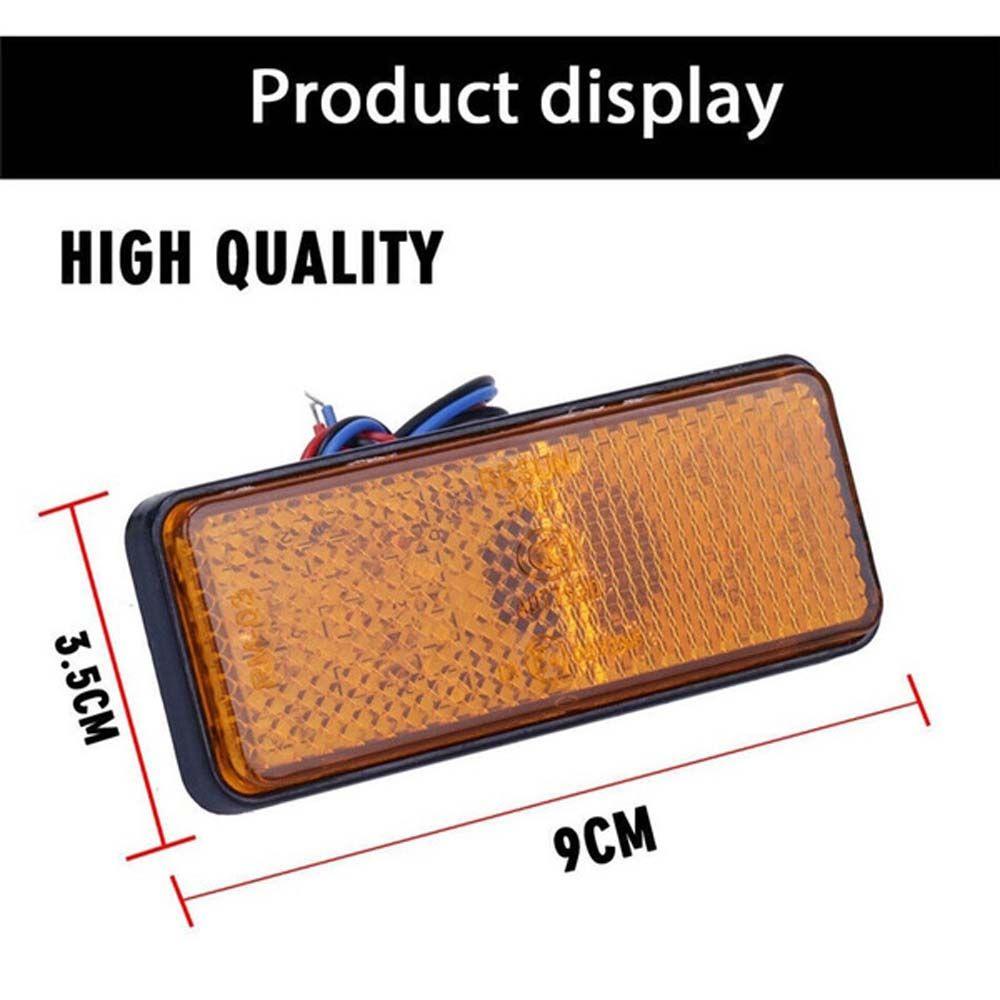 Lanfy Lampu Mobil Ekor Persegi Truk Side Indicator Light Putih/Kuning/Merah Warning Light Bulbs Rem Stop Marker Lamp