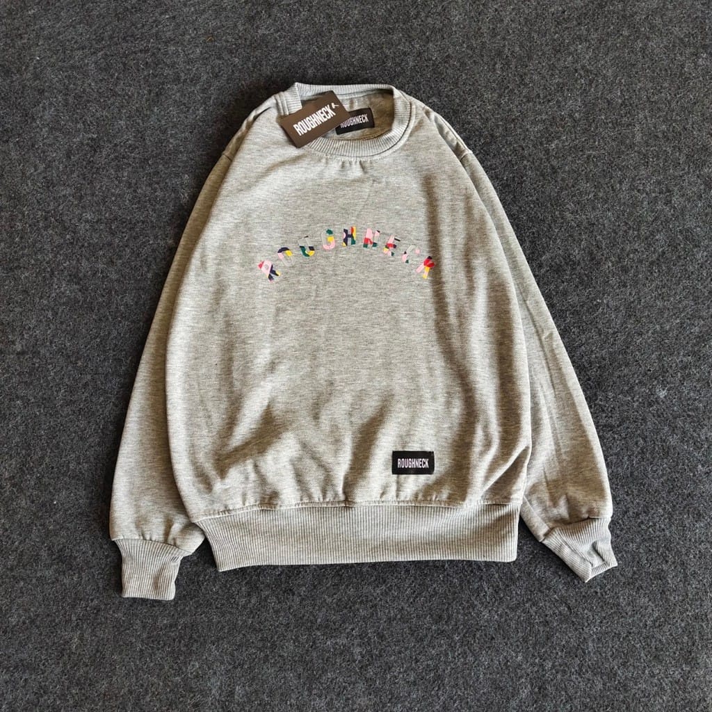 { Bisa Bayar Di Tempat} CREWNECK ROUGHNECK SIG HAPPY SWEATER