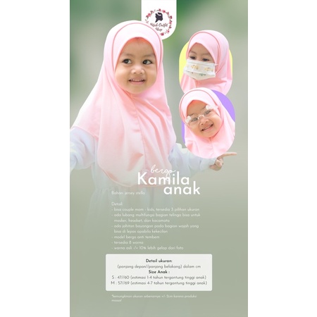 Bergo Kamila / bergo jersey couple anak dan dewasa