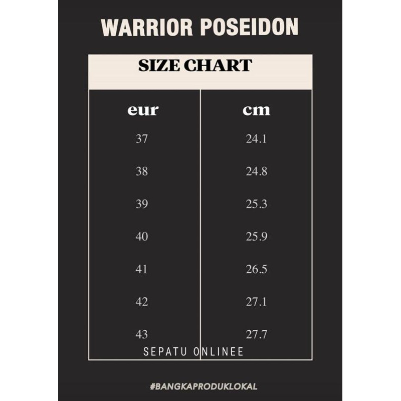 Warrior Poseidon Black White High Sepatu Warior Original