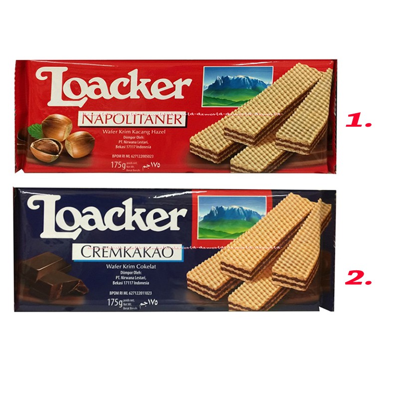 

Loacker cremkakao wafer krim coklat 175gr Wafer loacker Wafer Loker Krim kacang Hazelnut