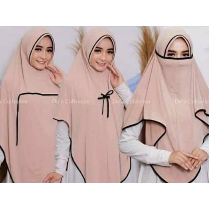 PROMO!!! HIJAB JILBAB KHIMAR SYARI BERGO KHIMAR FATIMAH LIST BIS CADAR NIQAB SHARMILLA MURAH