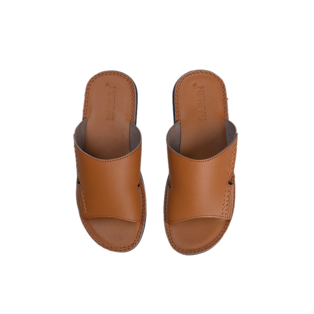 Sandal Pria Full Kulit asli 100% - Sendal Casual Slop Barlin Original - SM01