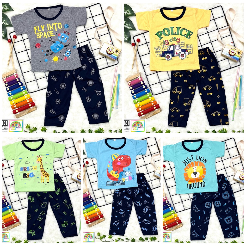 RAINBOW SETELAN / SET BAJU ANAK COWOK / UNISEX CELANA PANJANG CP 1-8 TAHUN PART 4