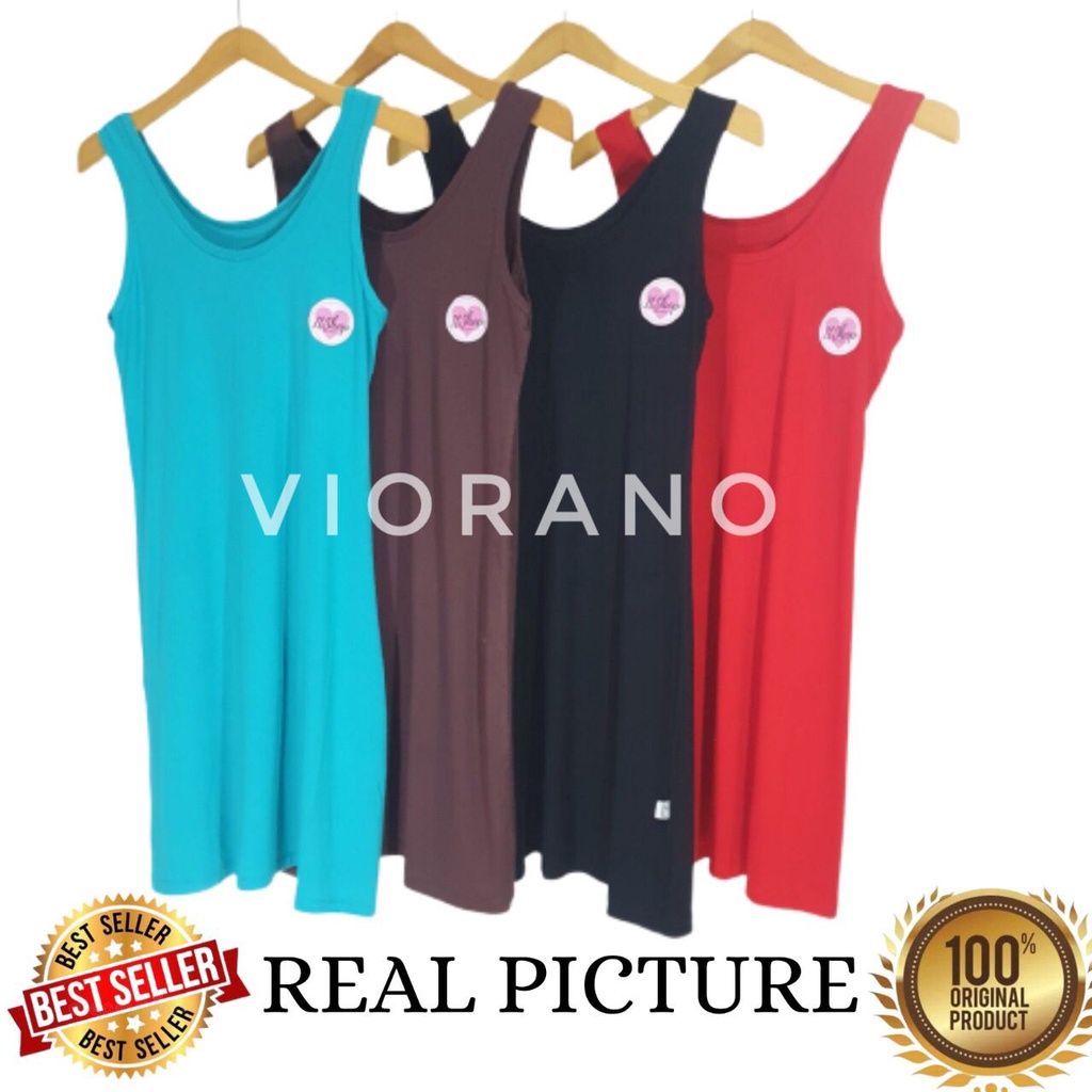 Singlet Jumbo Wanita Longdress Midi XXL Jumbo Tangtop Cewek Tali Lebar Premium Panjang Bahan Adem / Singlet Tunik Wanita Jumbo Size Super Soft Dalaman Gamis