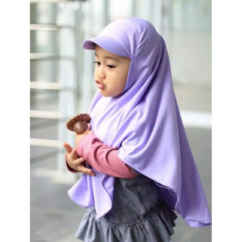 09 Jilbab Anak 2 - 6 Tahun Topi | Hijab Jersery Lembut | Turban Pom2 | TK - SD | Nissa Sabyan