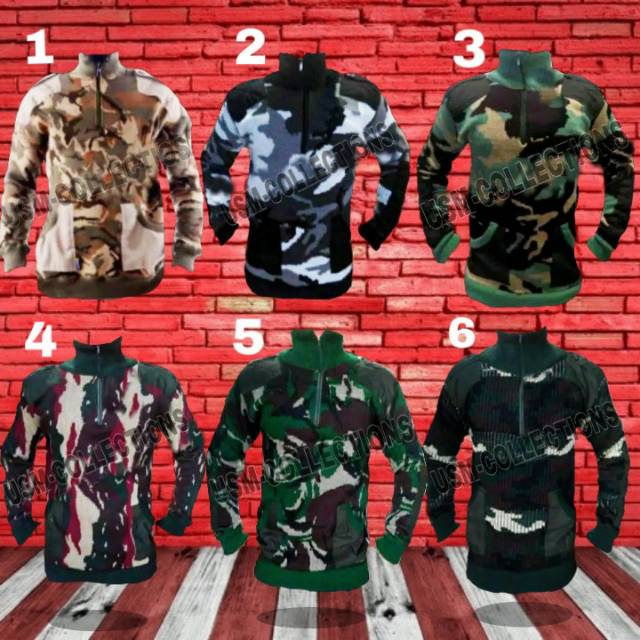 BP TSK Sweater pria army loreng hitam hijau / sweater rajut army tactical airsoft outdoor