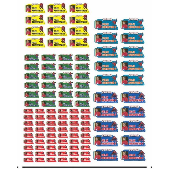 

Sticker nama waterproof (foto anak+spiderman)