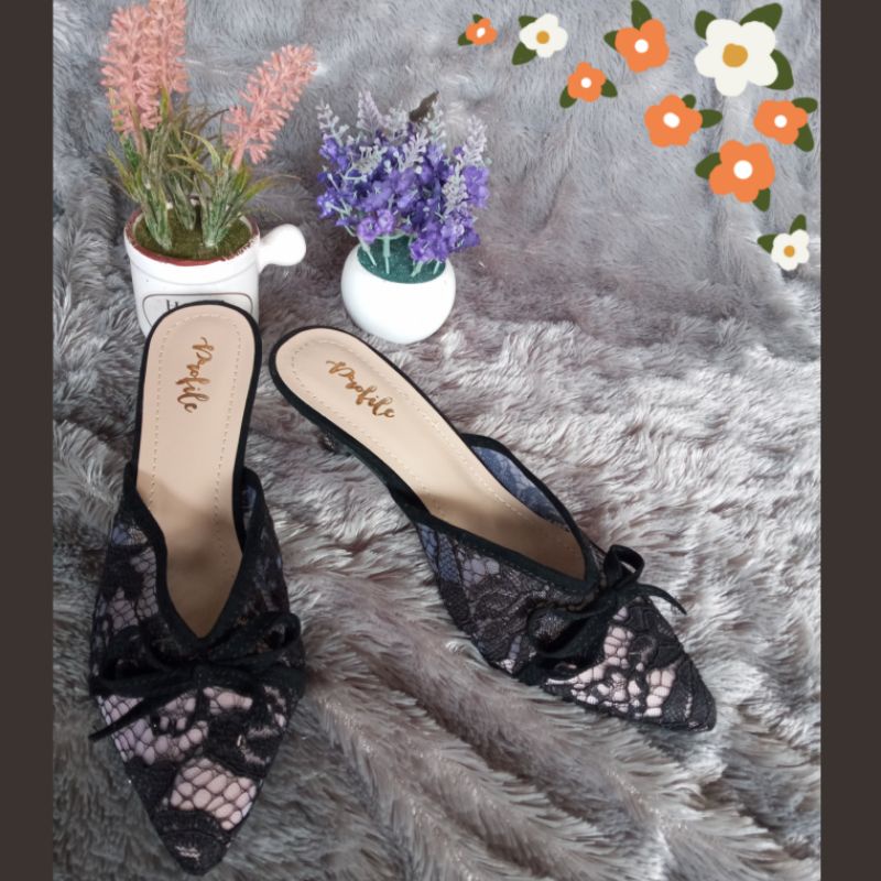 Sandal Pesta// Wedges Pesta // Wedges Embroidery// Sandal Kondangan // Selop renda // Selop Cantik /