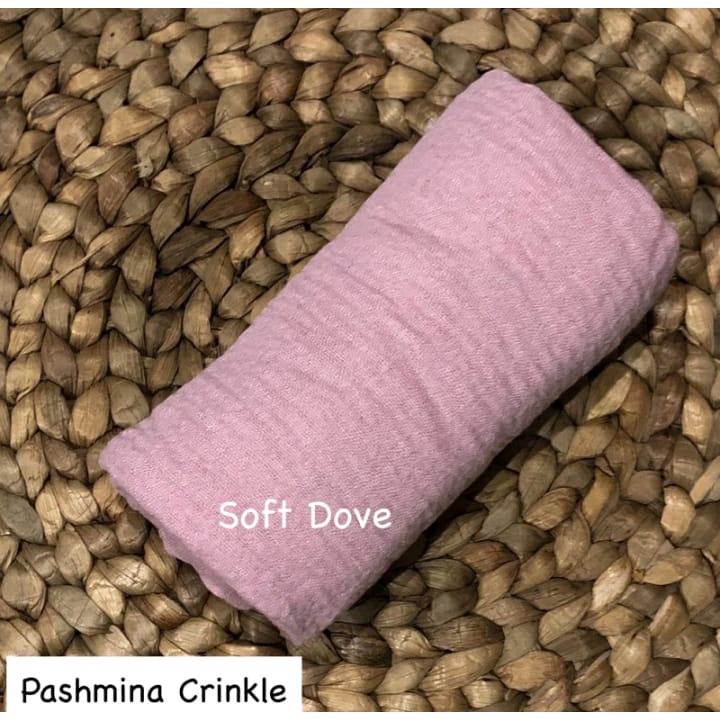 pashmina kusut polos / hijab pashmina crinkle premium-soft dove