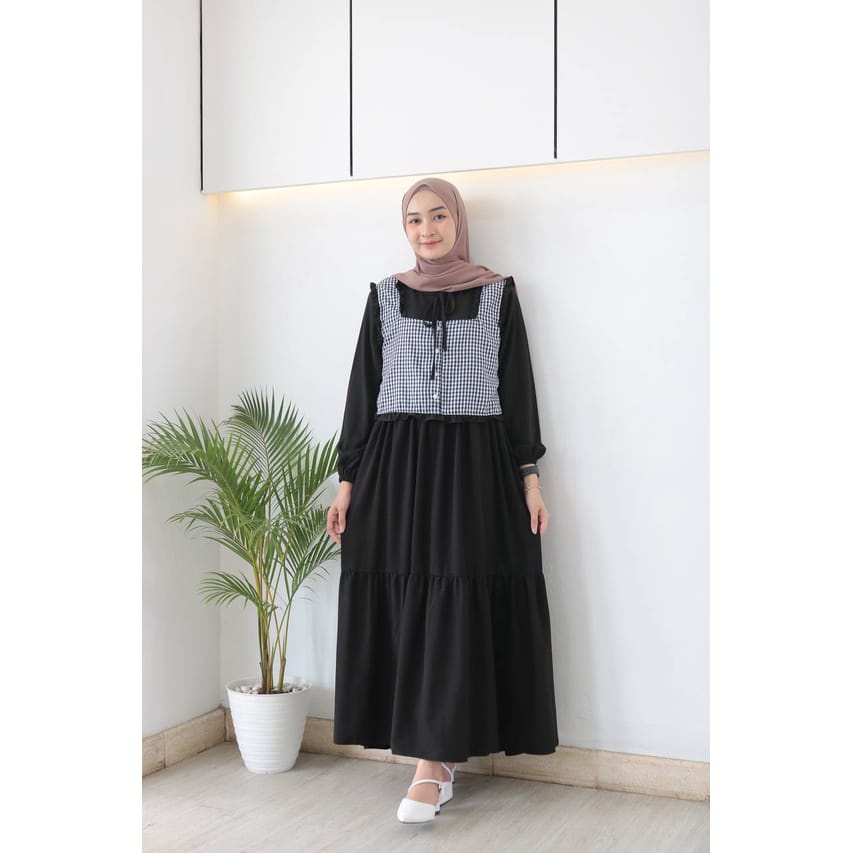 Jual Gamis Untuk Remaja Model Terbaru 2022 Gamis Terbaru 2022 Hitam Polos Simpel Modern Remaja 8225