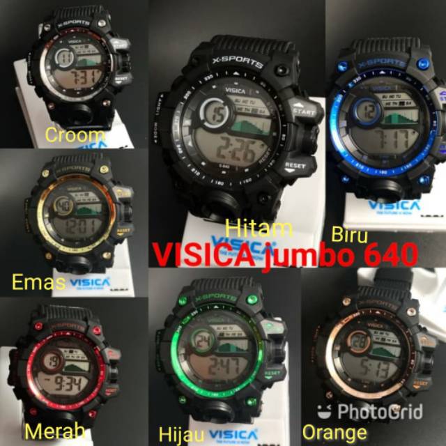 Jam tangan digital Sporty jumbo water Resist merk Visica 640