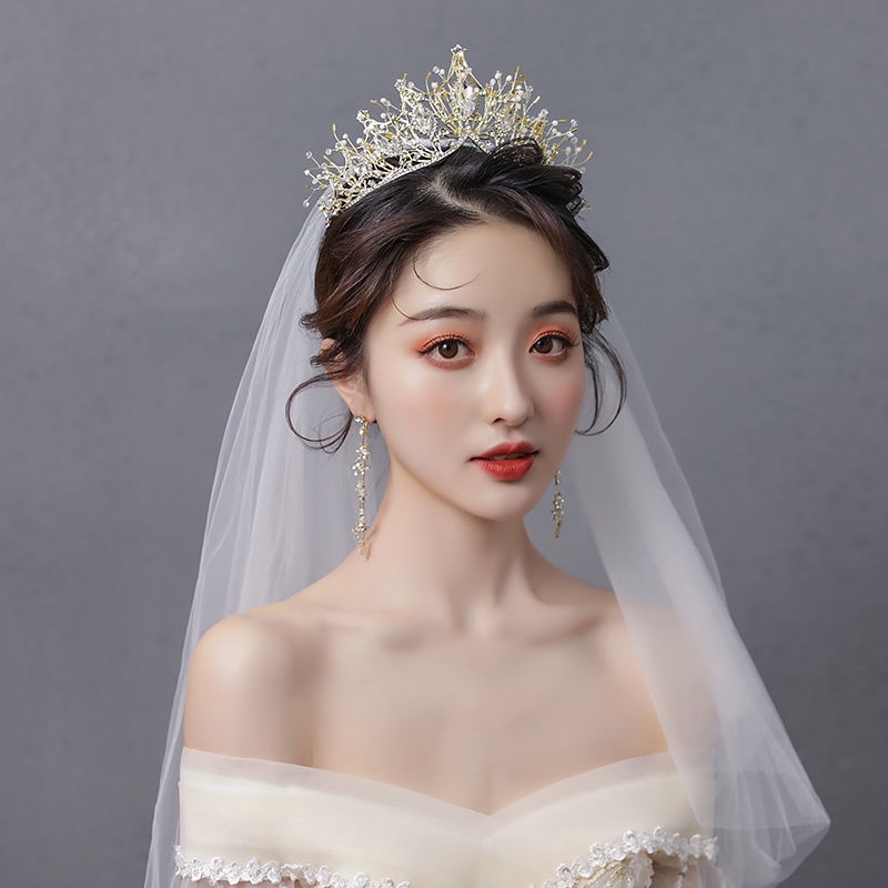 Mahkota Tiara Kristal Berlian Imitasi Adjustable Gaya Vintage Untuk Pengantin Wanita
