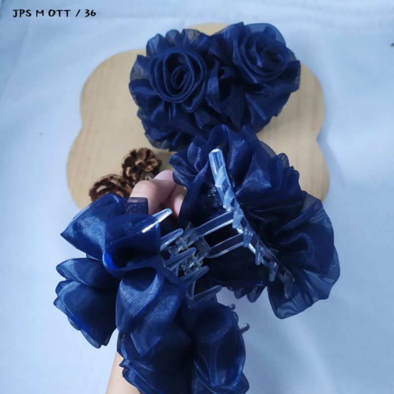 Jepit Rambut Cepol Bahan Organza Jepit Rambut Organza Aksesoris Rambut Jepit Cepol Hijab Murah