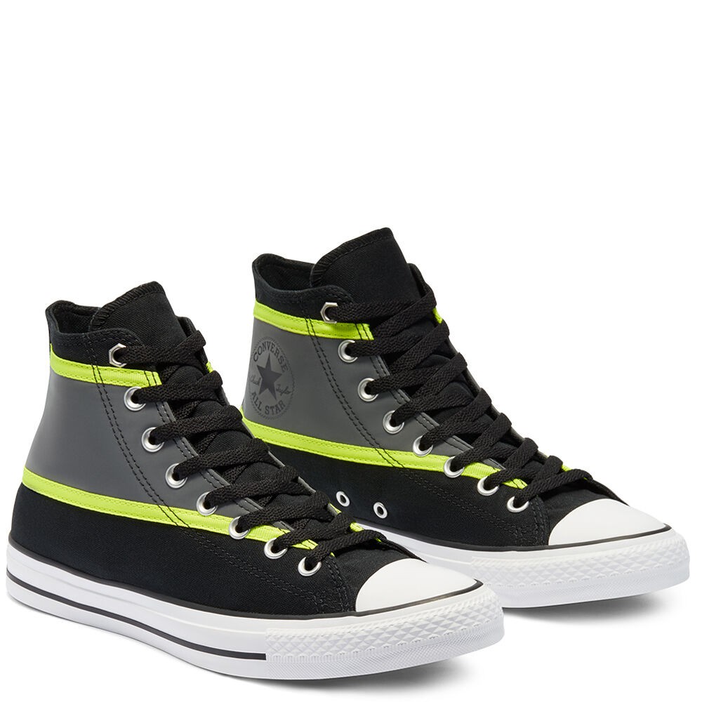 Sepatu Converse Chuck Taylor REFLECTIVE PANEL HI VIS BLACK LEMON 169451C