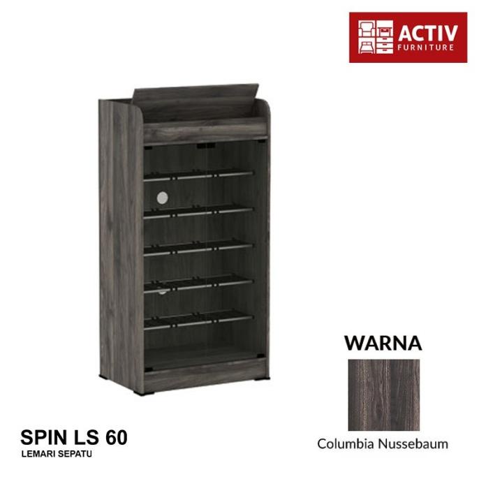 Activ Lemari Sepatu Kaca 5 Susun / Rak Sepatu Minimalis / Spin Ls 60 65Usw3Nkox