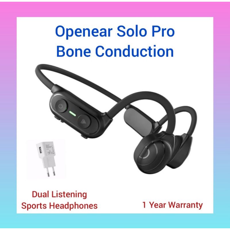 Openear Solo Pro Bone Conduction Earphone Headphone Bluetooth 5.0 For Sports