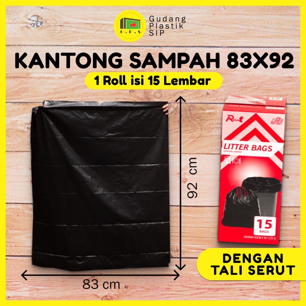 Kantong Sampah Dengan Tali Serut Uk. 83 x 92 Ramah Lingkungan