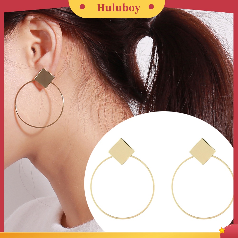 Hu Hu Hu Hu Hu Alat Bantu Pasang Kacamata♡ Anting Bulat Wanita Desain Geometri Hias Berlian Untuk Travelclubhadiah