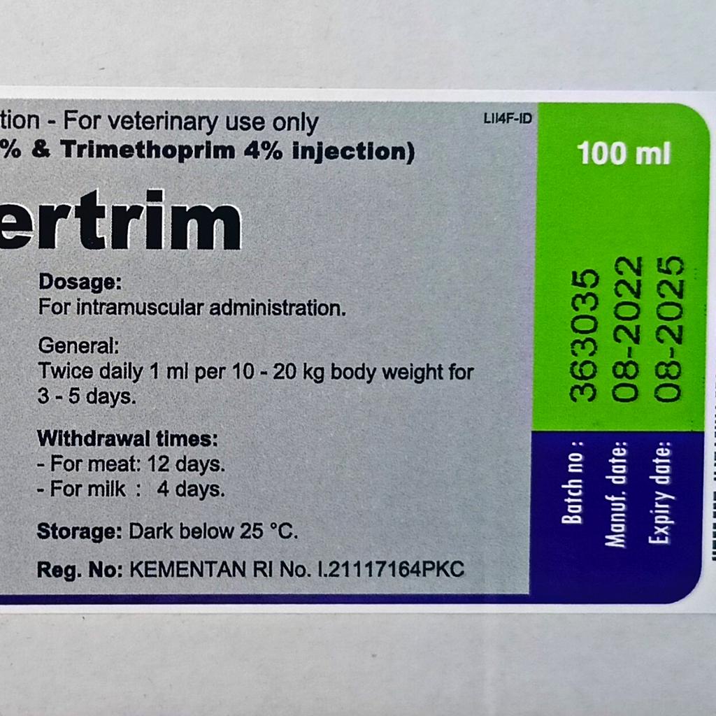 INTERTRIM 100 ml | Obat Infeksi Saluran Pencernaan Pernafasan dan Pekencingan Sapi Kambing Anjing Kucing Babi Ayam | Apoternak