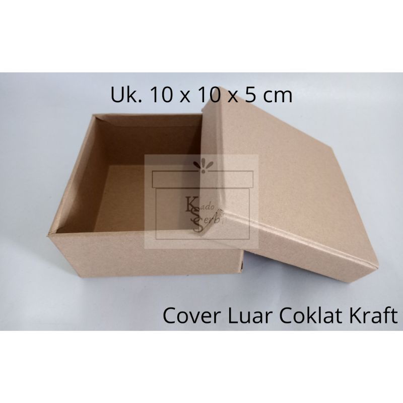 

GROSIR Hardbox 10x10x5 cm cover luar coklat kraft | kotak kado | hampers l kotak kado polos