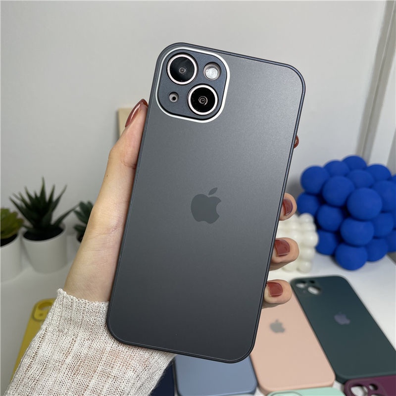 AG Frosted Sierra Blue iPhone Case for IPhone 13 Pro Max 11 12Pro MAX 7P 8Plus ipx Xr Xs Max Matte Tempered Glass Casing iphone