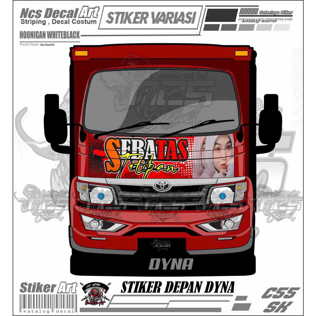 Stiker Depan Kabin Truk Dyna Stiker Decal Truk Stiker Variasi Depan Truk Stiker Truk