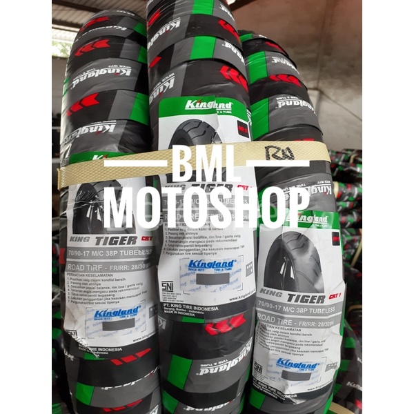 Ban Motor Tubeless Kingland 70/90-17 Tiger CRT Free Pentil Ban Motor Bebek Ring 17 Ban Luar Motor