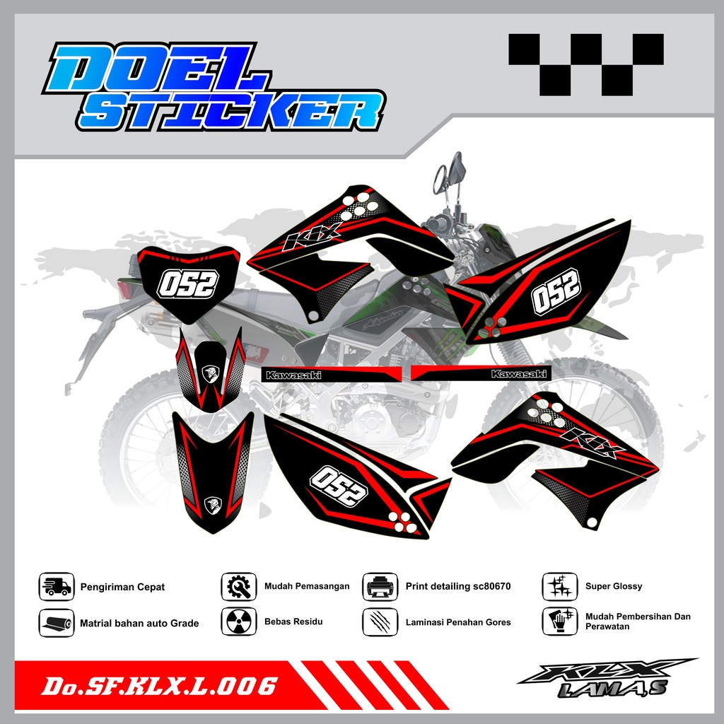 STICKER STRIPING KLX LAMA , S - STICKER STRIPING LIST VARIASI HOLOGRAM , CROME KLX LAMA EL, S DOEL 006