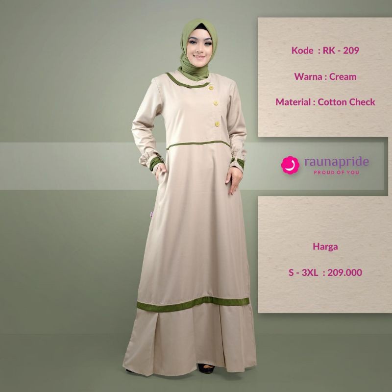 GAMIS TERBARU 2021 RAUNA RK-209 CREAM